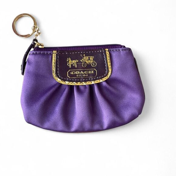 Vintage Coach Amanda Satin Mini Skinny Coin Purse - Picture 1 of 4